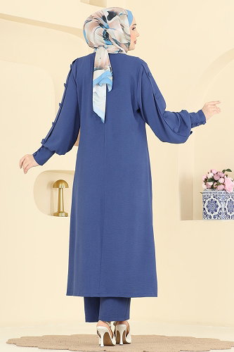 moda selvim طقم ازرق 8317AB368 - Thumbnail