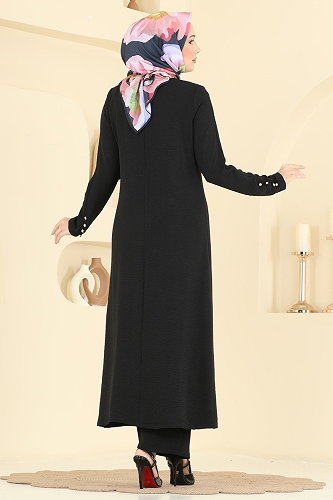 moda selvim طقم أسود 8334AB368 - Thumbnail