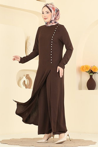 moda selvim طقم بني 8334AB368 - Thumbnail