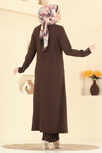 moda selvim طقم بني 8334AB368 - Thumbnail