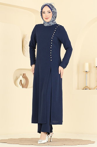moda selvim طقم كحلي 8334AB368 - Thumbnail