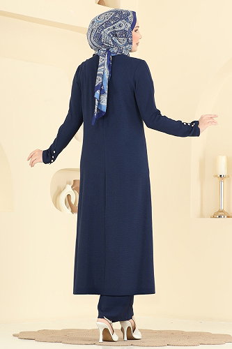 moda selvim طقم كحلي 8334AB368 - Thumbnail