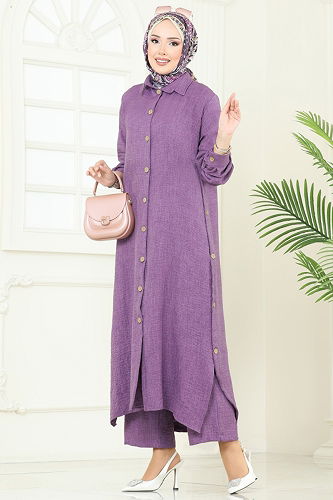 moda selvim Combined 833OZN1046 Dark Lilac - Thumbnail