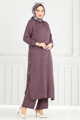 moda selvim طقم وردي غامق 833OZN1046 - Thumbnail