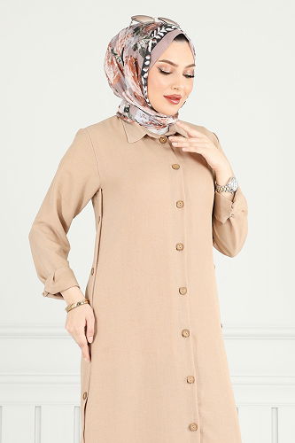 moda selvim طقم بيج 833OZN1046 - Thumbnail