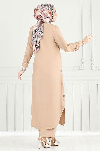 moda selvim طقم بيج 833OZN1046 - Thumbnail