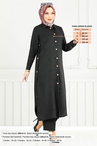 moda selvim طقم أسود 833OZR1047-M - Thumbnail