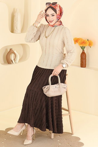 moda selvim Combined 836PM271 Stone&Brown - Thumbnail