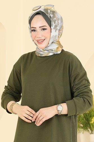 moda selvim طقم اخضر عفني 837PM271 - Thumbnail