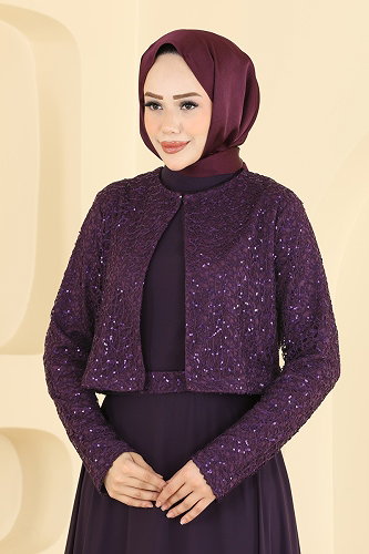 moda selvim Combined 8392AB368 Purple - Thumbnail