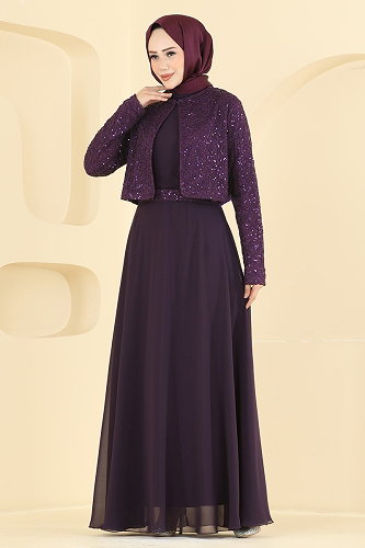 moda selvim Combined 8392AB368 Purple - Thumbnail
