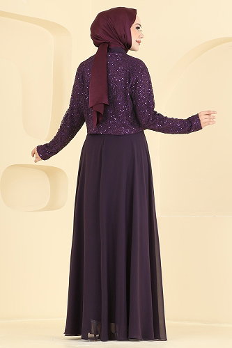 moda selvim طقم أرجواني 8392AB368 - Thumbnail