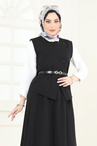 moda selvim طقم أسود 840MP806 - Thumbnail