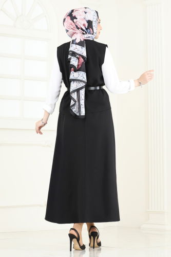 moda selvim طقم أسود 840MP806 - Thumbnail