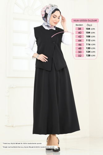 moda selvim طقم أسود 840MP806 - Thumbnail