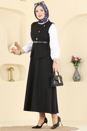 moda selvim طقم أسود 840MP806 - Thumbnail