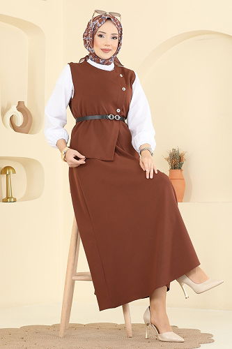 moda selvim طقم بني 840MP806 - Thumbnail