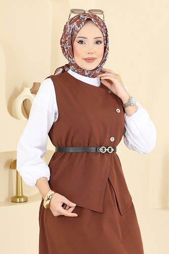 moda selvim طقم بني 840MP806 - Thumbnail