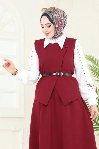 moda selvim Combined 840MP806 Burgundy - Thumbnail