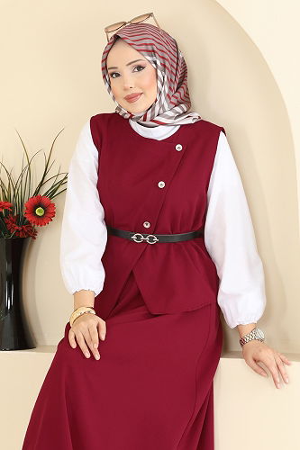 moda selvim Combined 840MP806 Burgundy - Thumbnail