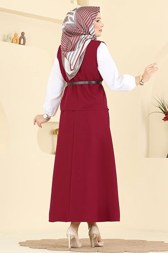 moda selvim طقم خمري 840MP806 - Thumbnail