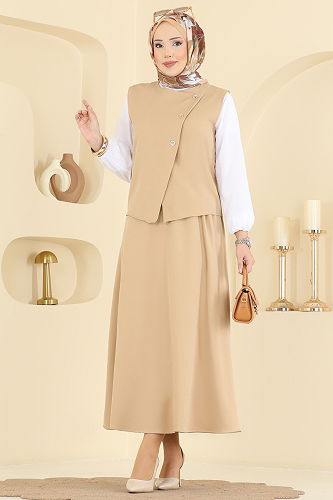 moda selvim طقم بيج 840MP806 - Thumbnail