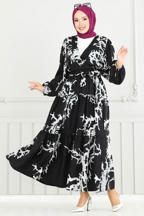 Modaselvim Hijab Combinations Combined 843OZN1046 Gray & Black