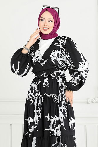 moda selvim طقم رمادي وأسود 843OZN1046 - Thumbnail