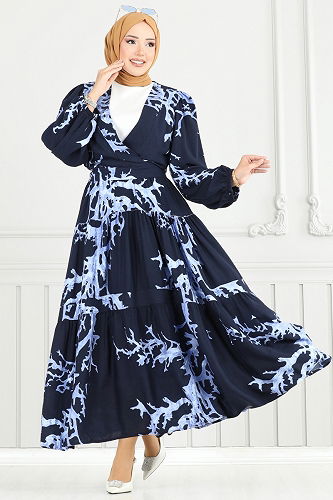 moda selvim Combined 843OZN1046 Indigo&Navy Blue - Thumbnail