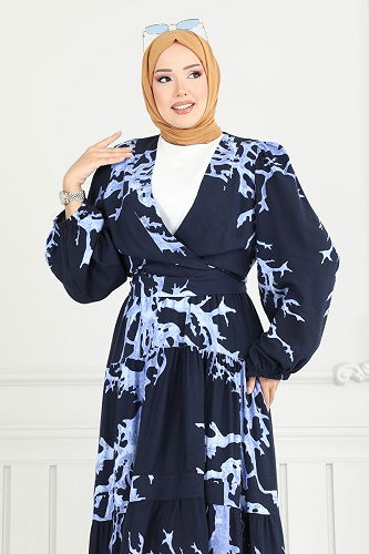 moda selvim Combined 843OZN1046 Indigo&Navy Blue - Thumbnail