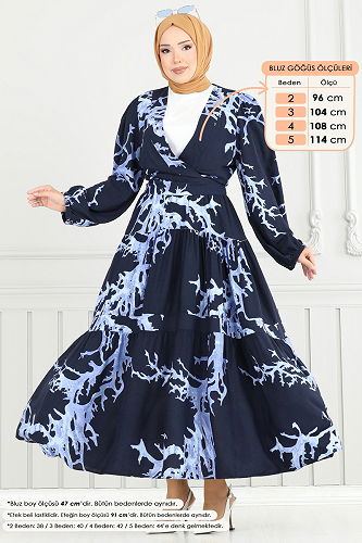 moda selvim طقم أزرق وكحلي 843OZN1046 - Thumbnail