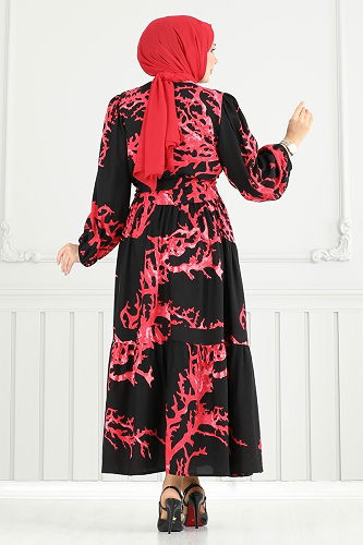 moda selvim Combined 843OZN1046 Red & Black - Thumbnail