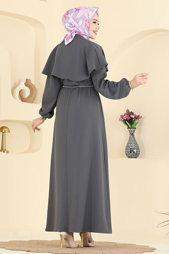 moda selvim طقم رمادي غامق 875ART1138 - Thumbnail