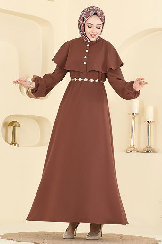 moda selvim طقم عسلي غامق 875ART1138 - Thumbnail