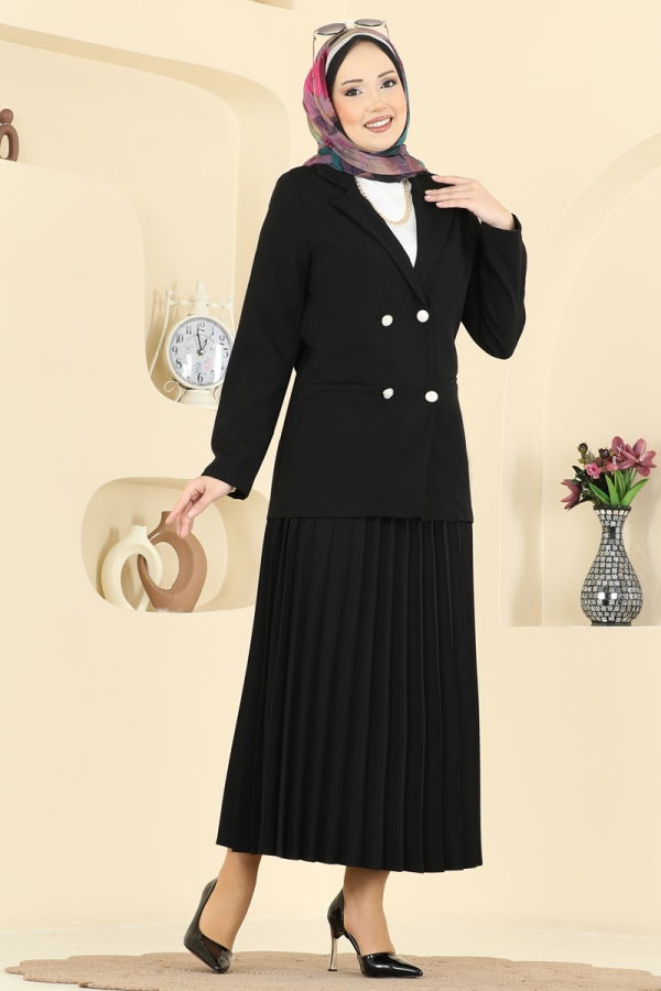 Modaselvim Hijab Combinations Combined 880ART1138 Black