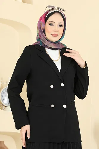 moda selvim طقم أسود 880ART1138 - Thumbnail