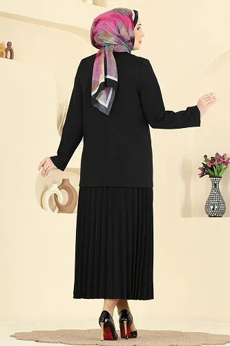 moda selvim طقم أسود 880ART1138 - Thumbnail