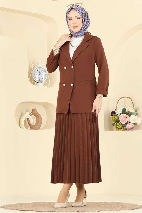 Modaselvim الاطقم طقم بني 880ART1138