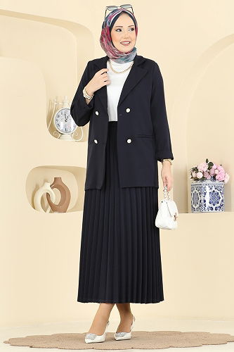 moda selvim طقم كحلي 880ART1138 - Thumbnail