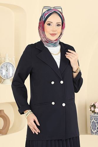 moda selvim طقم كحلي 880ART1138 - Thumbnail