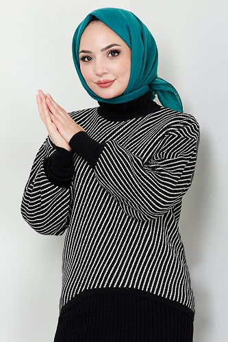 moda selvim طقم أسود 9003UZ1029-M - Thumbnail