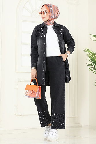 moda selvim Combined 9007YLD1073 Black Jeans - Thumbnail