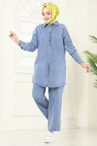 moda selvim Combined 9007YLD1073 Light Denim - Thumbnail