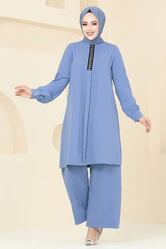 moda selvim طقم أزرق 9009TRT545 - Thumbnail