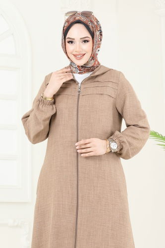 moda selvim طقم بيج غامق 9012S324 - Thumbnail