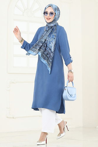 moda selvim Combined 9020S324 Indigo&Ecru - Thumbnail