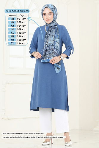 moda selvim Combined 9020S324 Indigo&Ecru - Thumbnail