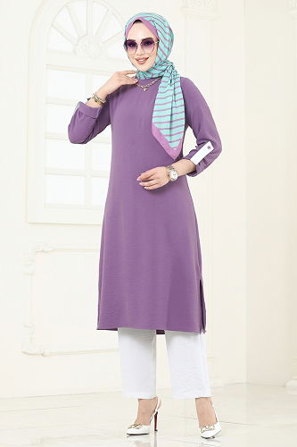 moda selvim طقم ليلكي وسكري 9020S324 - Thumbnail