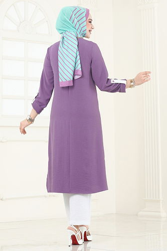 moda selvim طقم ليلكي وسكري 9020S324 - Thumbnail