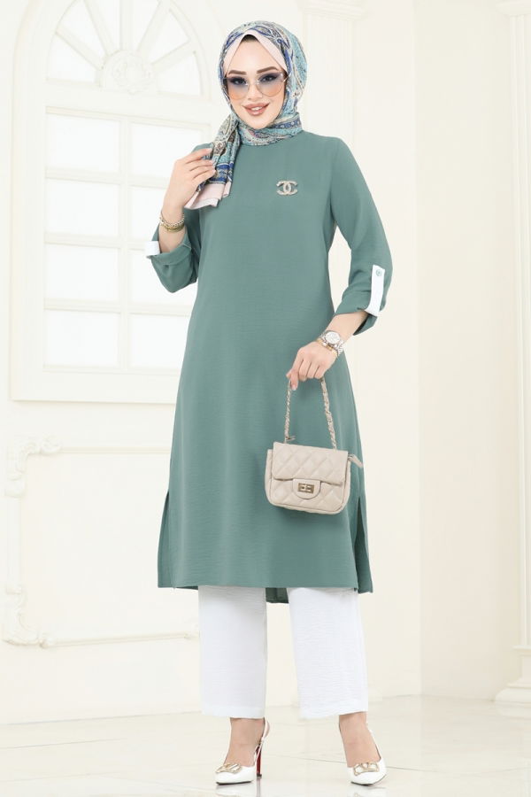 Modaselvim خصم صافٍ20%+20% في سلة التسوق طقم أخضر باهت وسكري 9020S324